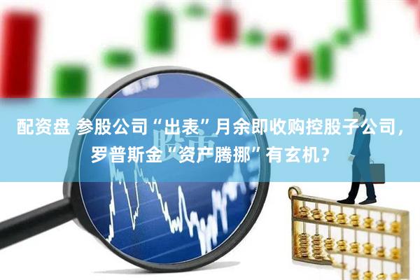 配资盘 参股公司“出表”月余即收购控股子公司，罗普斯金“资产腾挪”有玄机？